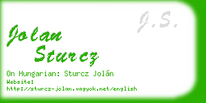 jolan sturcz business card